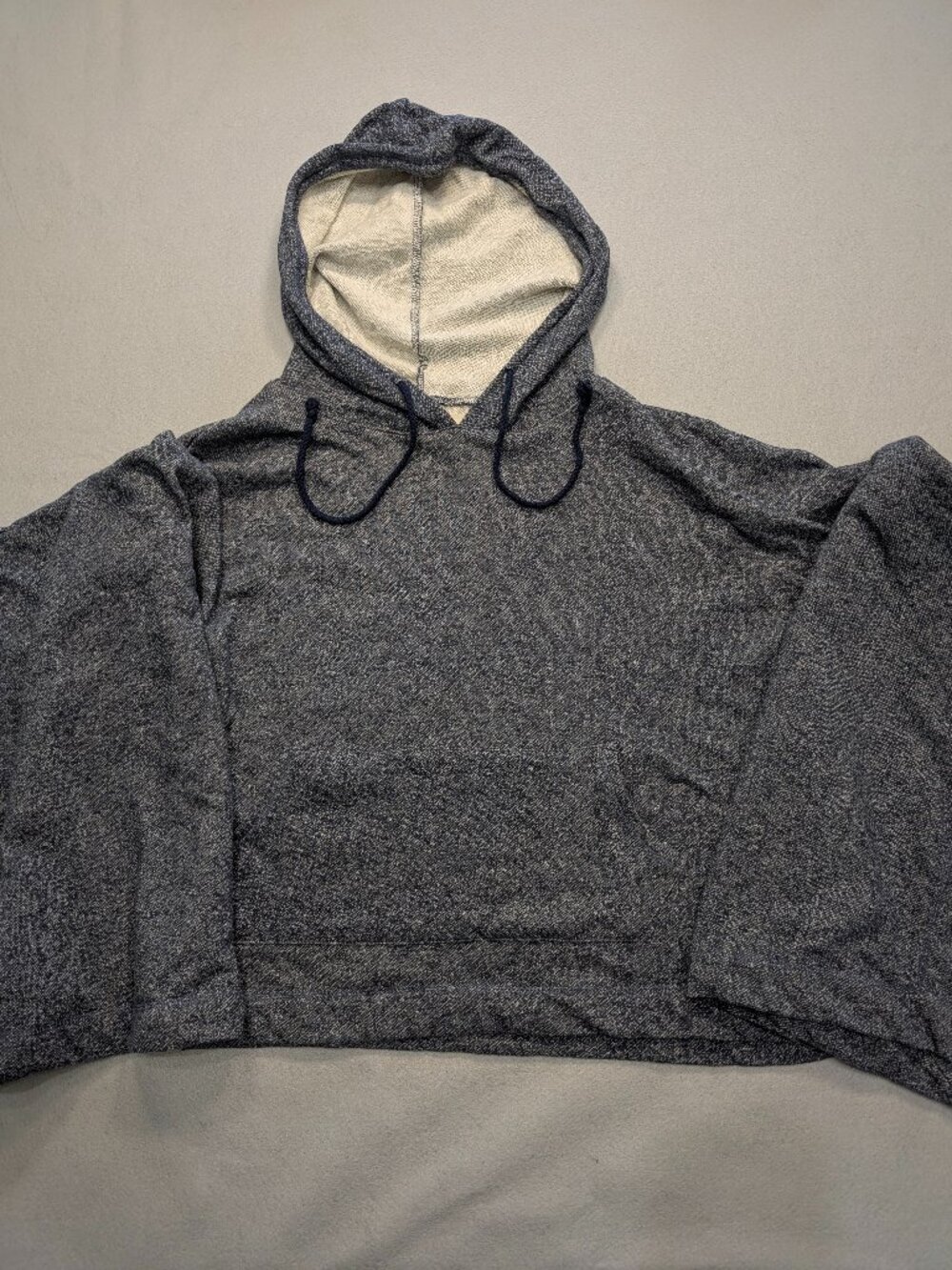 Michael Stars So Comfy Ruana Hooded Poncho Blue Cotton One Size NWT $78